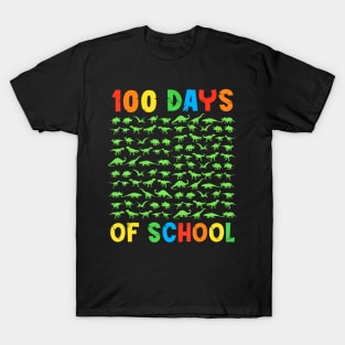 100th DAY OF SCHOOL Teacher Kids 100 Days Dinosaurs T-Shirt